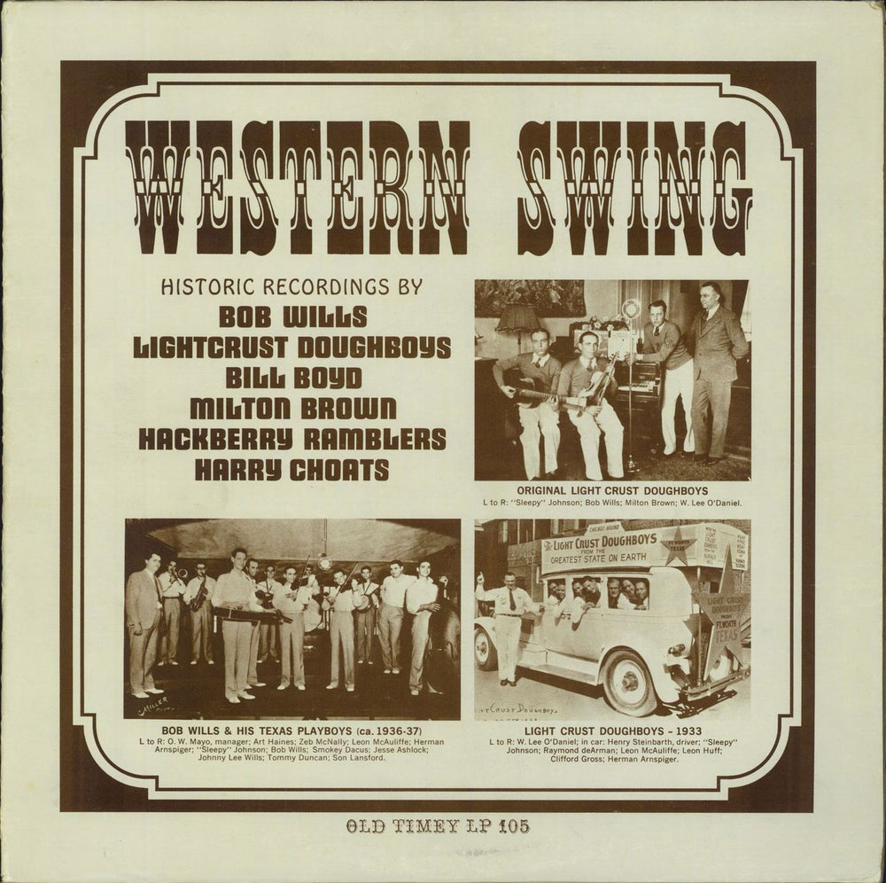 Various-Country Western Swing US vinyl LP album (LP record) OT105