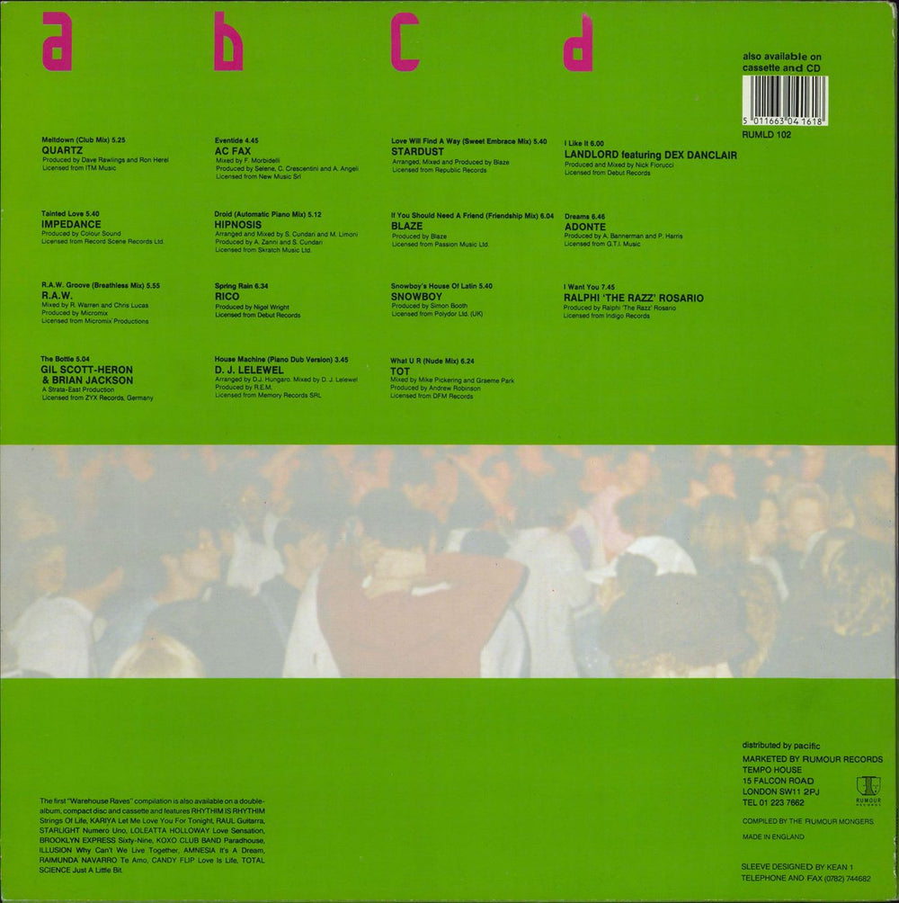 Various-Dance Warehouse Raves 2 UK 2-LP vinyl record set (Double LP Album) 5011663041618