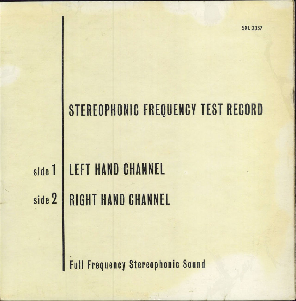 Various-Educational, Informational & Historical Stereophonic Frequency Test Record UK vinyl LP album (LP record) SXL2057