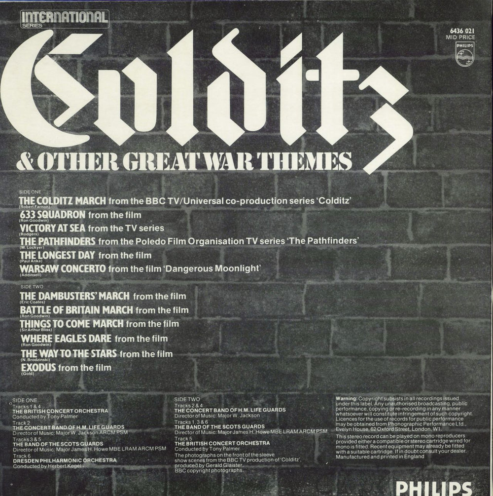 Various-Film, Radio, Theatre & TV Colditz & Other Great War Themes UK vinyl LP album (LP record)