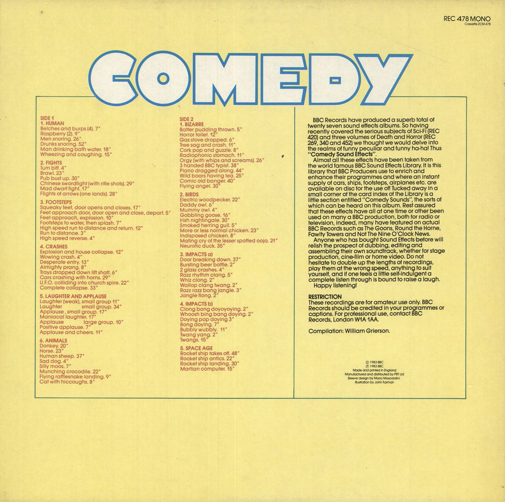 Various-Film, Radio, Theatre & TV Comedy Sound Effects No. 28 UK vinyl LP album (LP record)