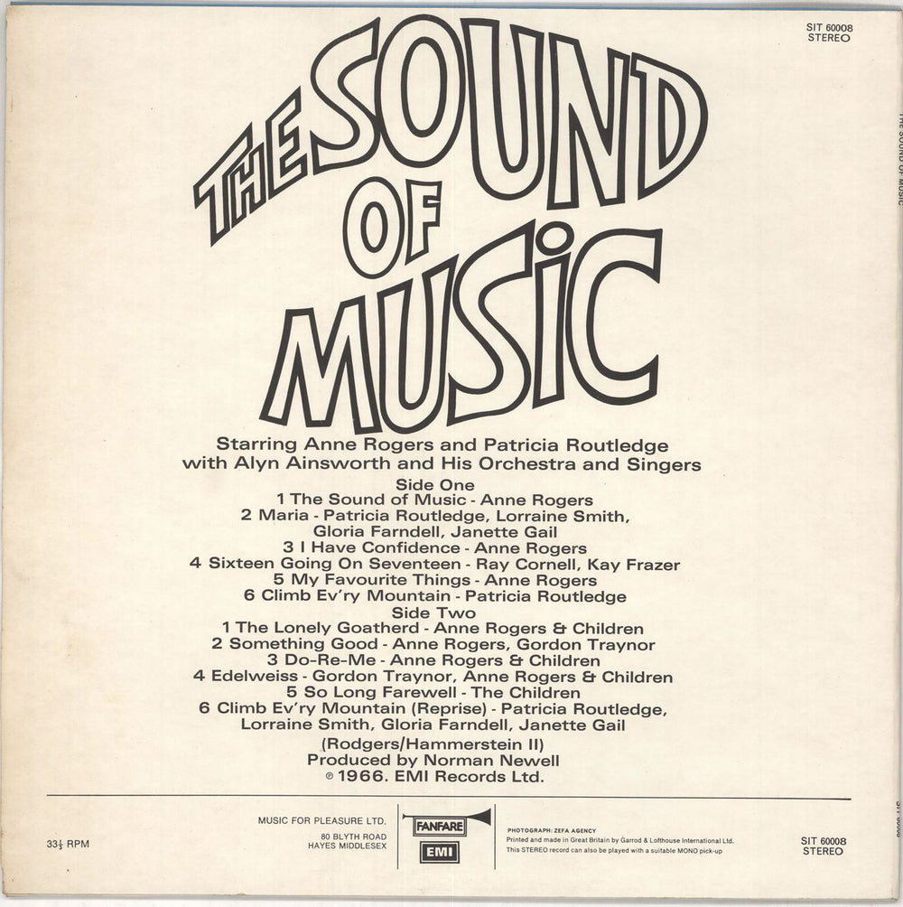 Various-Film, Radio, Theatre & TV The Sound Of Music UK vinyl LP album (LP record)