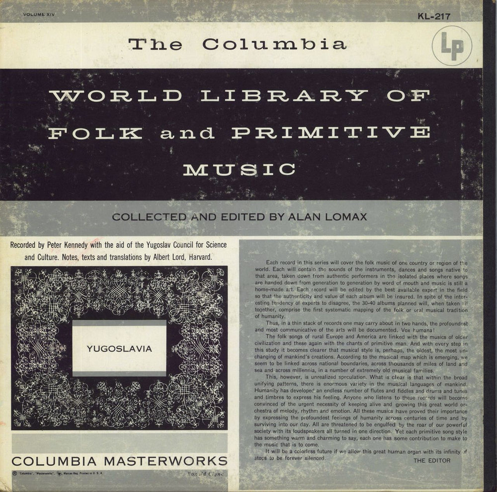 Various-Folk Yugoslavia US vinyl LP album (LP record)