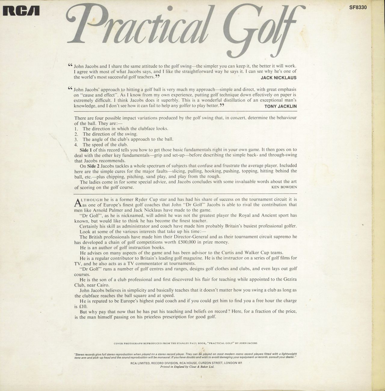 Various-Football & Sport Practical Golf UK vinyl LP album (LP record)