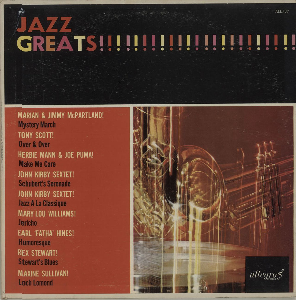 Various-Jazz Jazz Greats UK vinyl LP album (LP record) ALL737