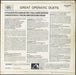 Various-Opera Great Operatic Duets UK vinyl LP album (LP record)