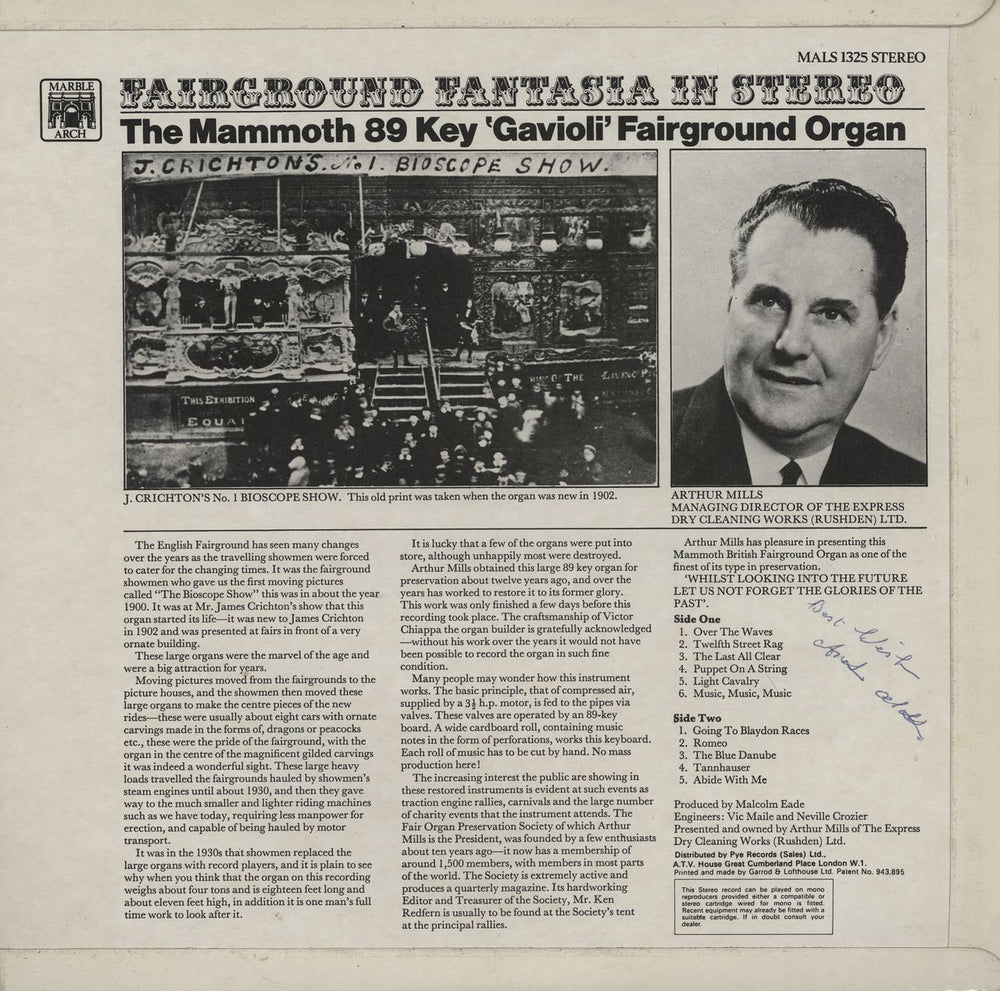 Various-Organs Fairground Fantasia In Stereo UK vinyl LP album (LP record)