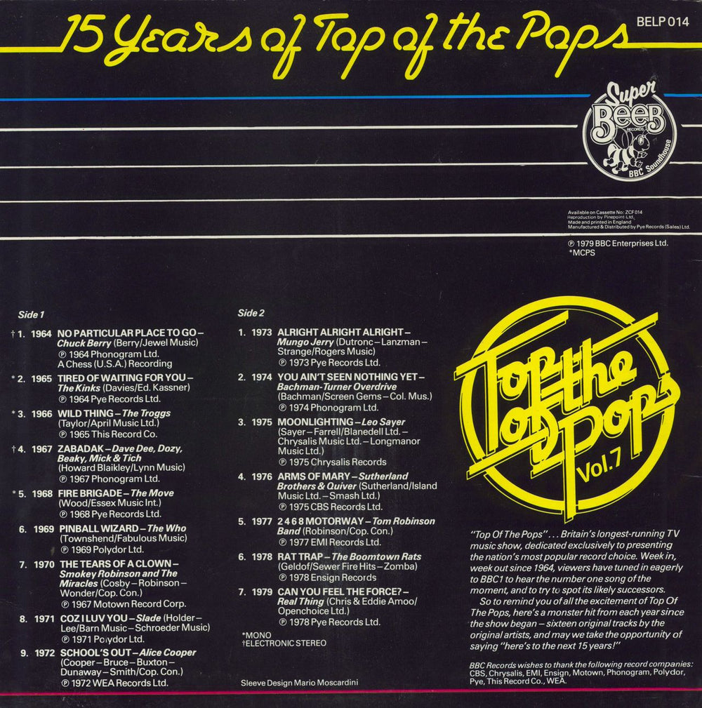 Various-Pop 15 Years Of Top Of The Pops UK vinyl LP album (LP record)