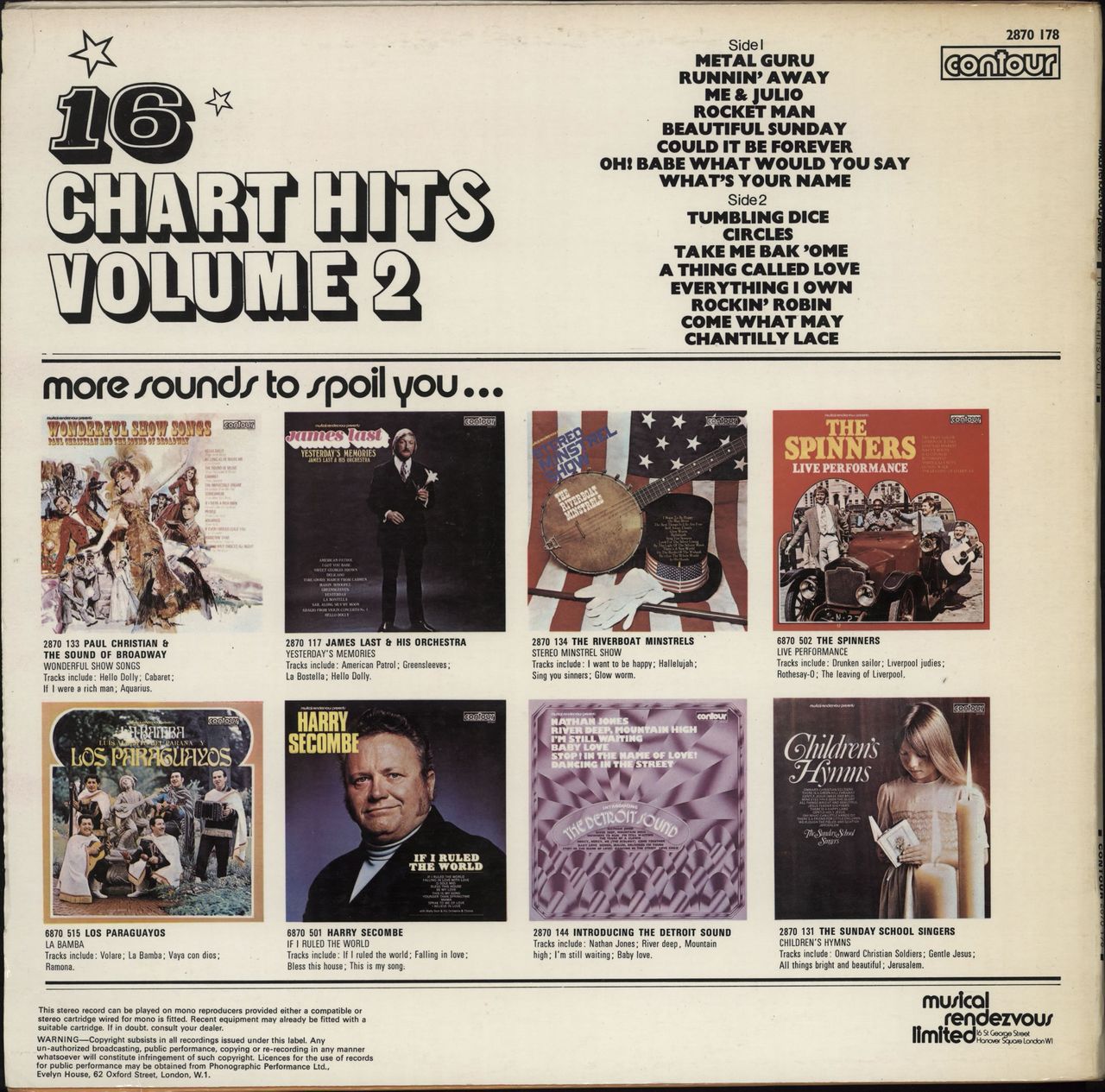 Various-Pop 16 Chart Hits Vol. 2 UK vinyl LP album (LP record)