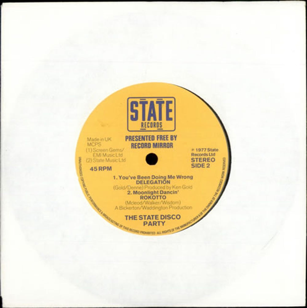 Various-Pop The State Disco Party EP UK 7" vinyl single (7 inch record / 45) SHOL2549