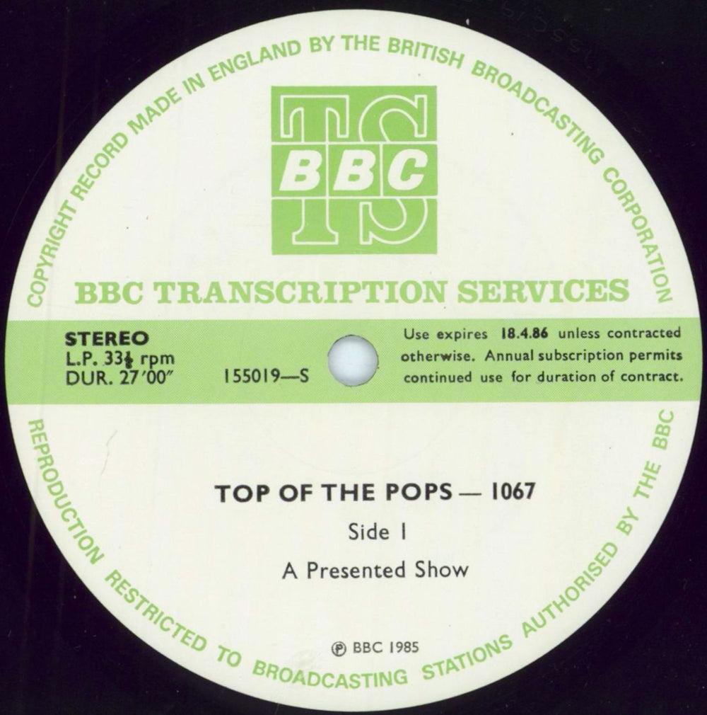 Various-Pop Top Of The Pops 1067 UK Promo vinyl LP album (LP record) 155019/20-S