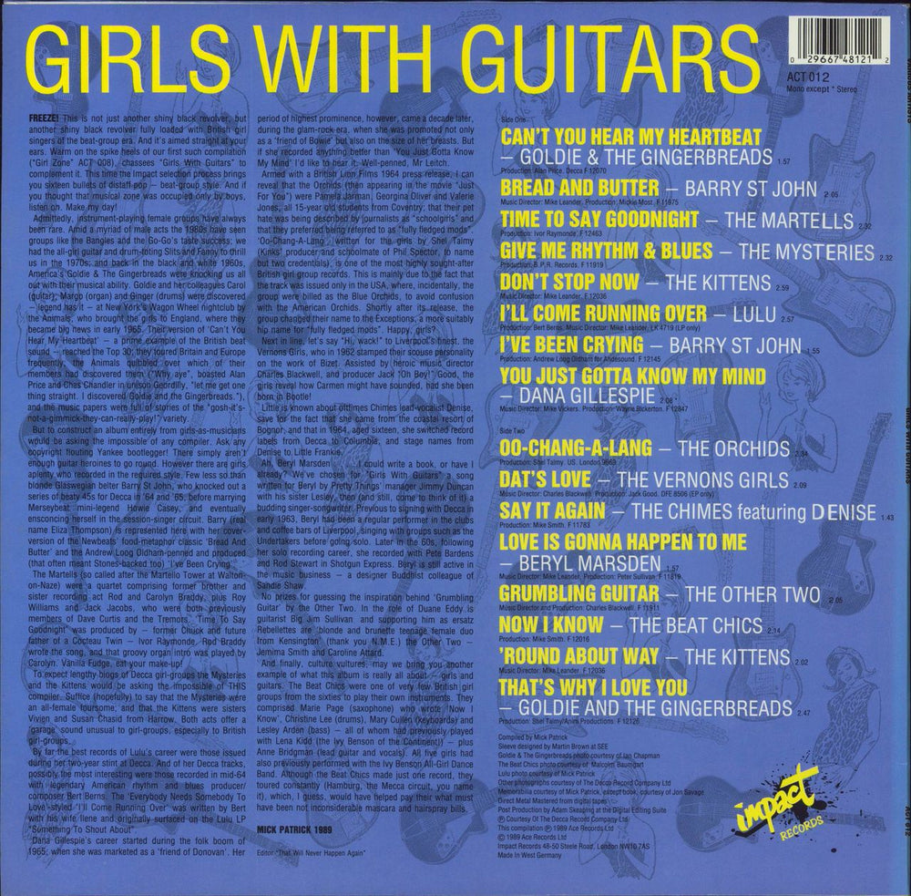 Various-Prog & Psych Girls With Guitars UK vinyl LP album (LP record)