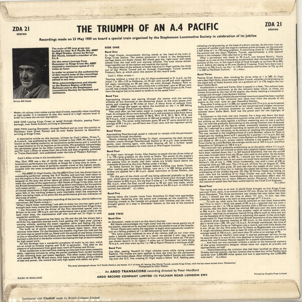 Various-Trains The Triumph Of An A.4 Pacific - EX UK vinyl LP album (LP record) V-TLPTH690216