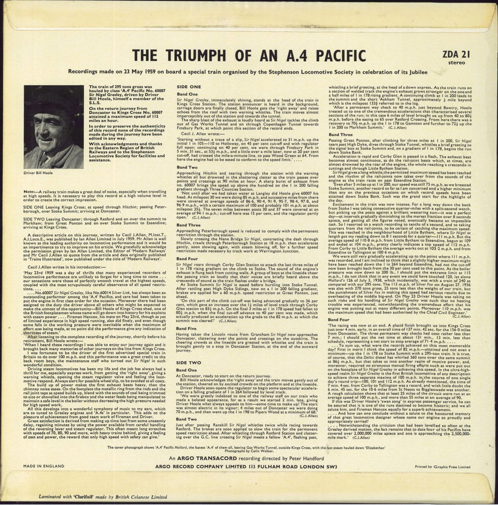 Various-Trains The Triumph Of An A.4 Pacific UK vinyl LP album (LP record)