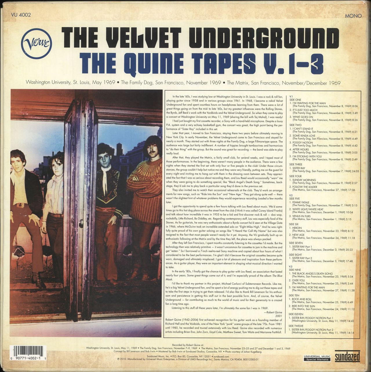 Velvet Underground The Quine Tapes V. 1-3 - Deluxe Edition US Vinyl box set