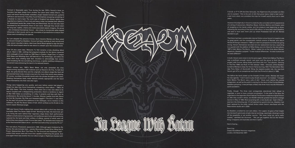 Venom In League With Satan Volume 1 - Red Vinyl UK 2-LP vinyl record set (Double LP Album)