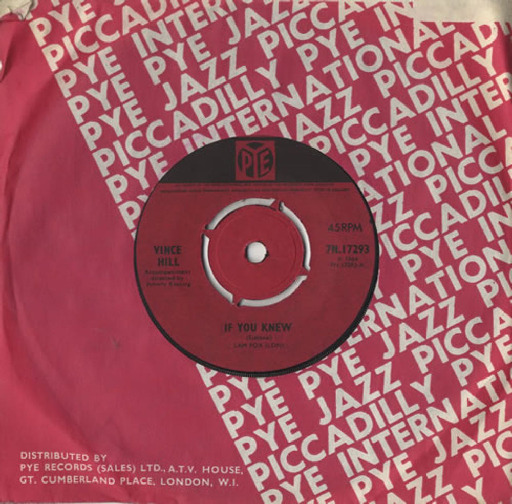 Vince Hill If You Knew UK 7" vinyl single (7 inch record / 45) 7N.17293