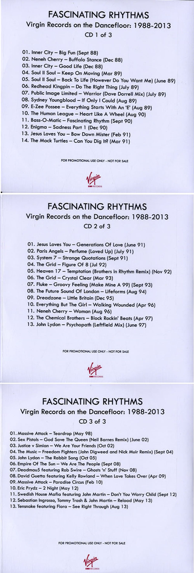 Virgin Fascinating Rhythms - Virgin Records On The Dancefloor UK Promo CD-R acetate VJ4CRFA595796