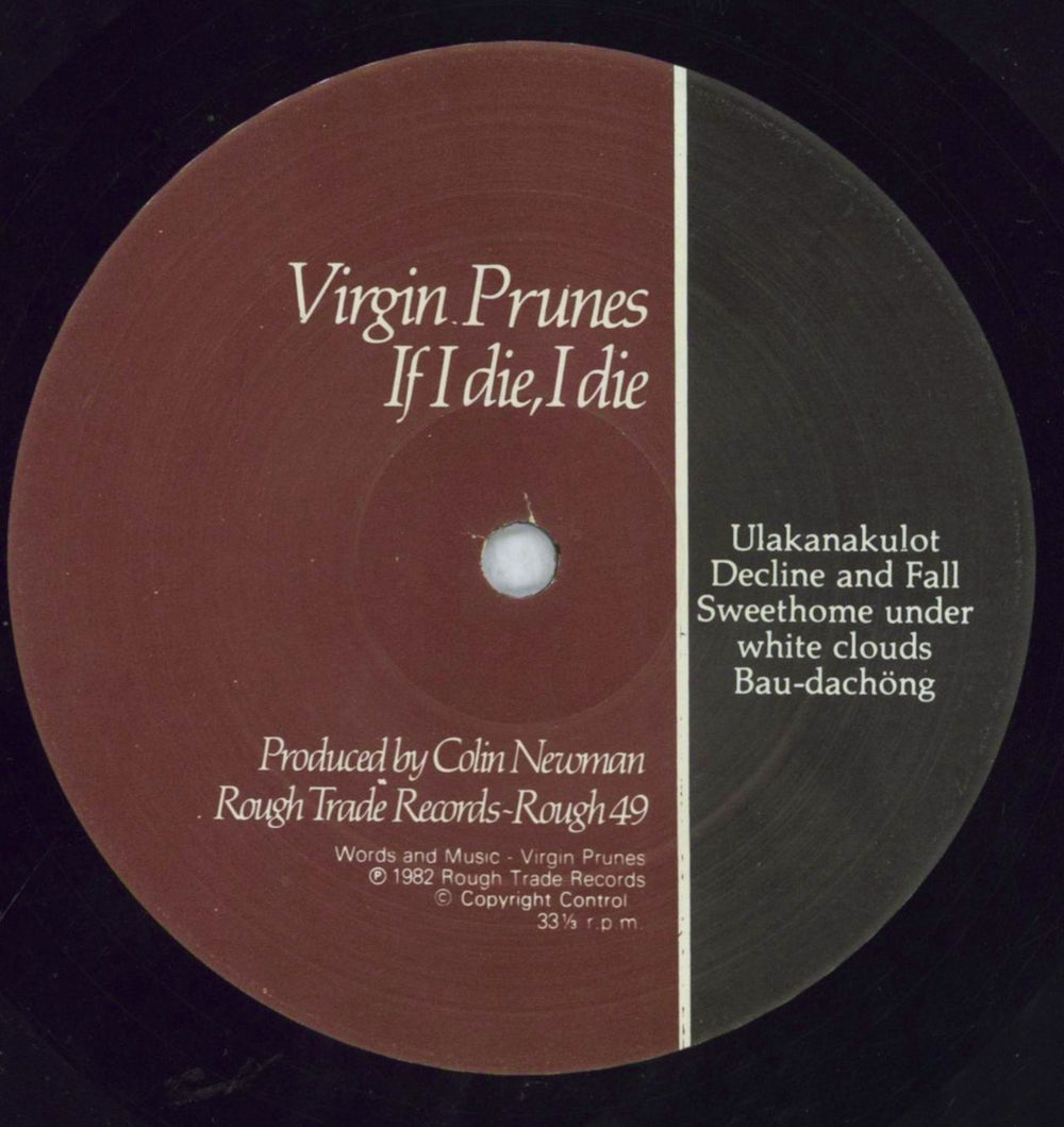 Virgin Prunes ...If I Die, I Die - VG UK 12" vinyl single (12 inch record / Maxi-single) VPR12IF821943