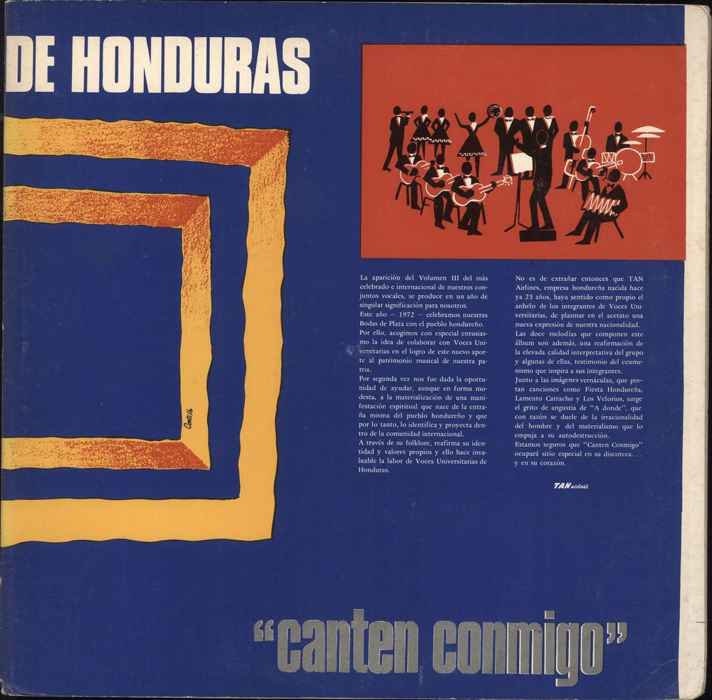 Voces Universitarias De Honduras Volumen 3 "Canten Conmigo" Honduran vinyl LP album (LP record)