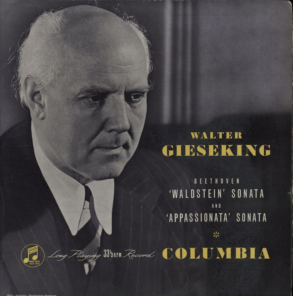 Walter Gieseking Beethoven: 'Walstein' Sonata / 'Appassionata' Sonata UK vinyl LP album (LP record) 33CX1055