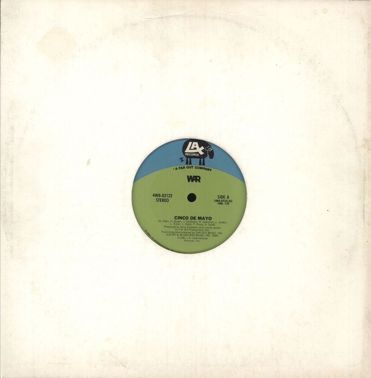 War Cinco De Mayo US 12" vinyl single (12 inch record / Maxi-single) 4W8-02122