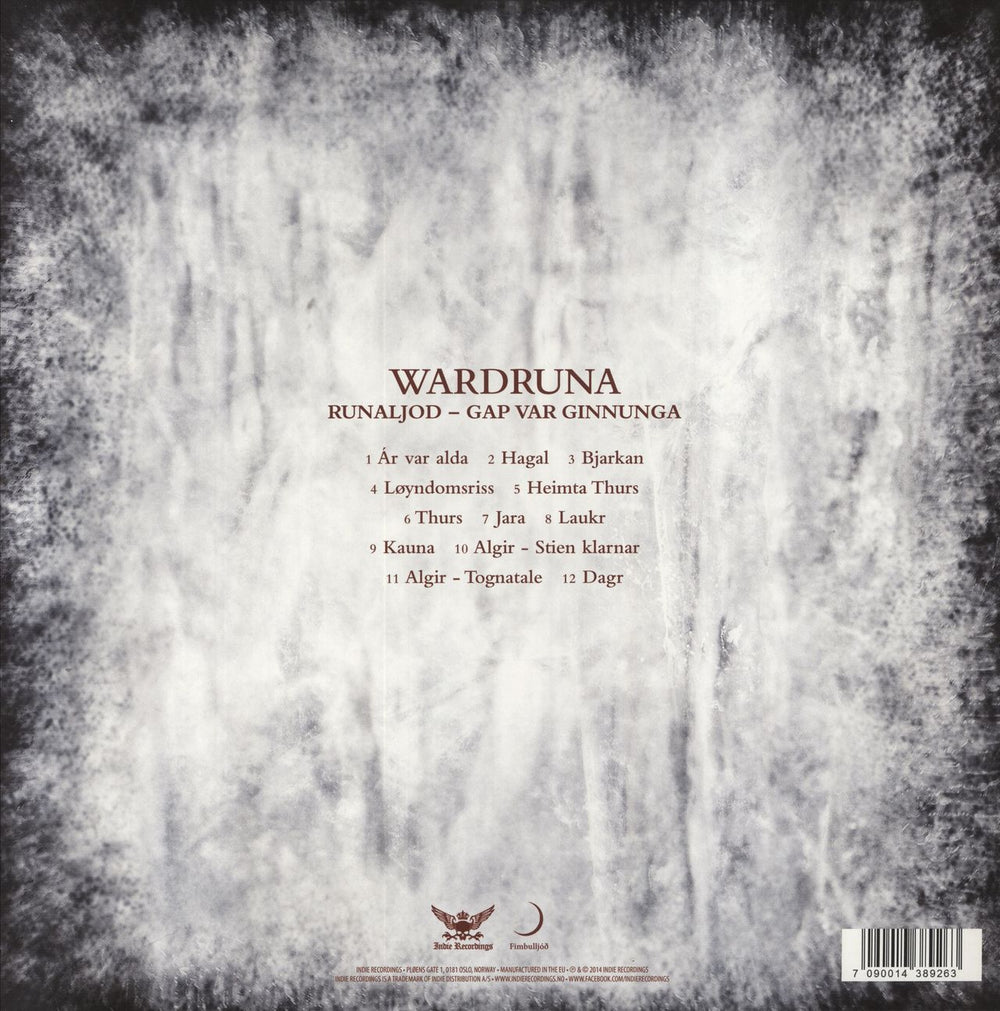 Wardruna Runaljod - Gap Var Ginnunga Norwegian 2-LP vinyl record set (Double LP Album) 7090014389263