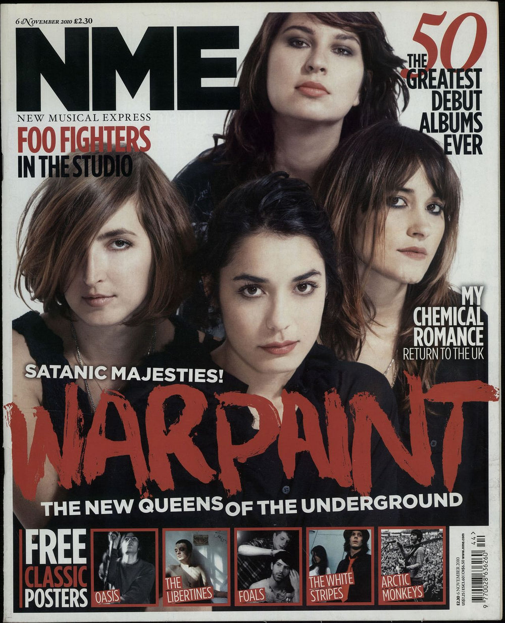 Warpaint NME - 6th November 2010 UK magazine 6TH NOVEMBER 2010