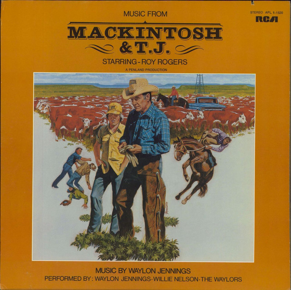 Waylon Jennings Music From Mackintosh & T.J. US vinyl LP album (LP record) APL1-1520