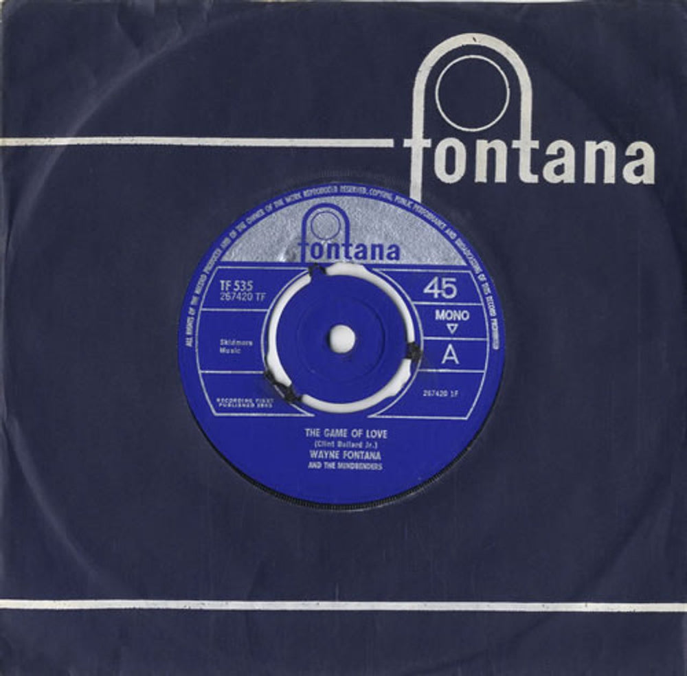 Wayne Fontana And The Mindbenders The Game Of Love - 3pr UK 7" vinyl single (7 inch record / 45) TF535