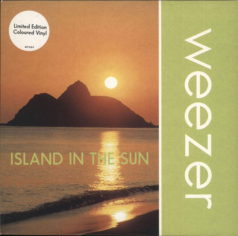 Weezer Island In The Sun - Yellow Vinyl UK 7" vinyl single (7 inch record / 45) 497616-7