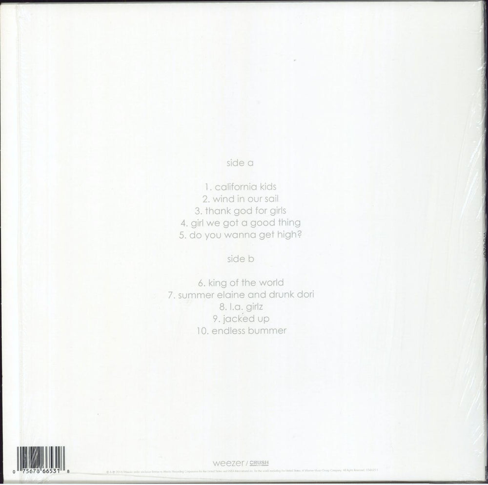 Weezer Weezer [The White Album] US vinyl LP album (LP record)