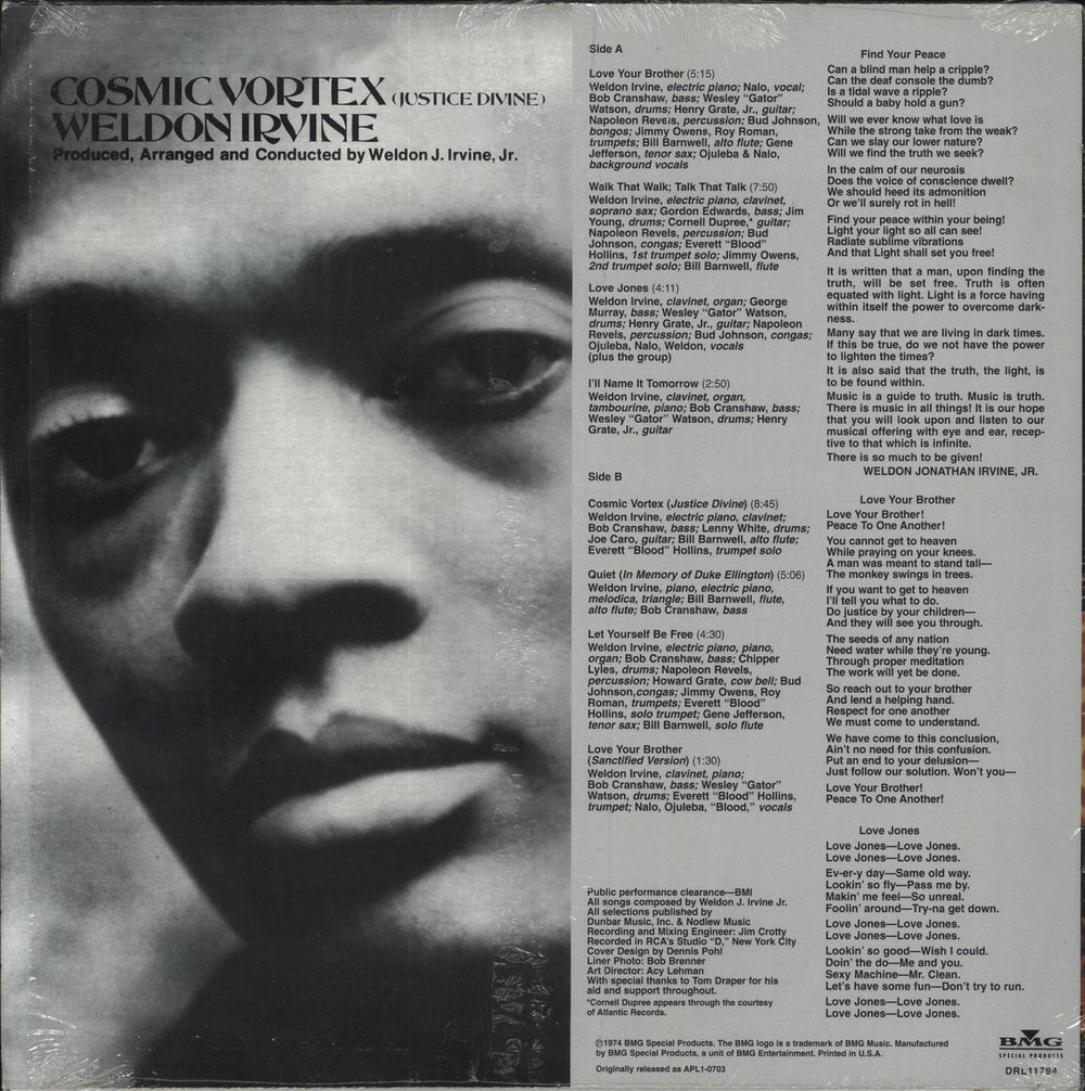 Weldon Irvine Cosmic Vortex - shrink US vinyl LP album (LP record)