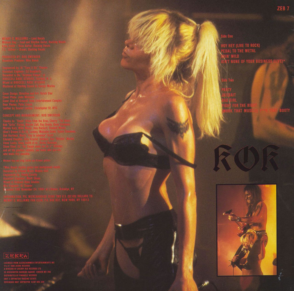 Wendy O. Williams Kommander Of Kaos UK Vinyl LP — RareVinyl.com