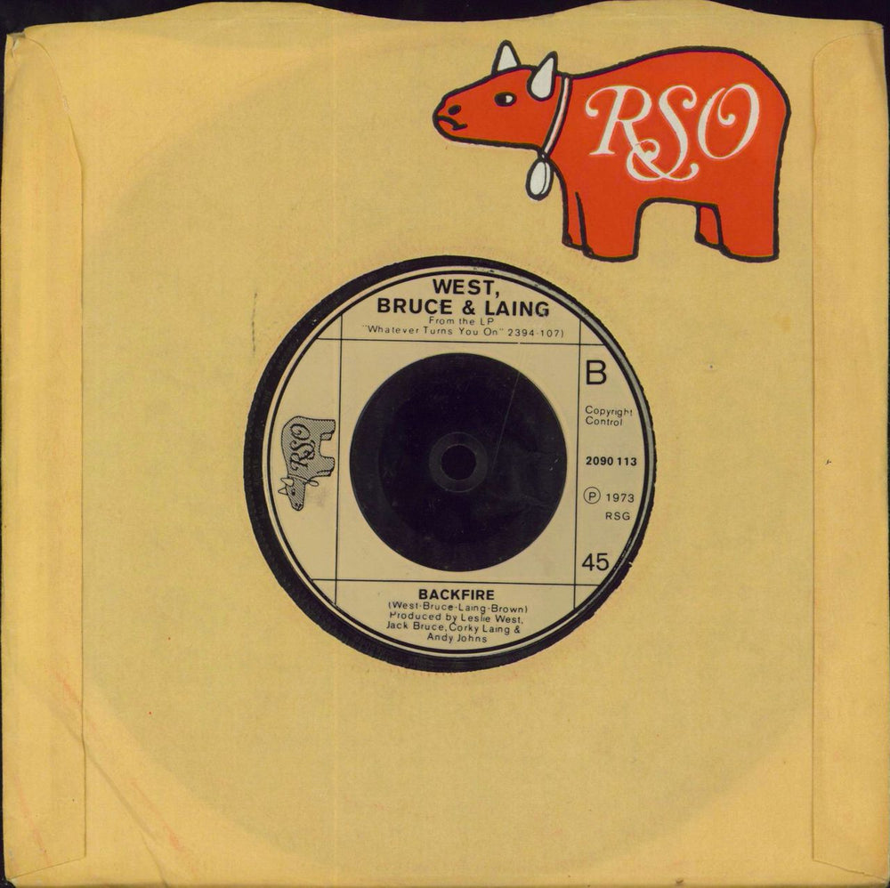 West, Bruce & Laing Dirty Shoes UK 7" vinyl single (7 inch record / 45)