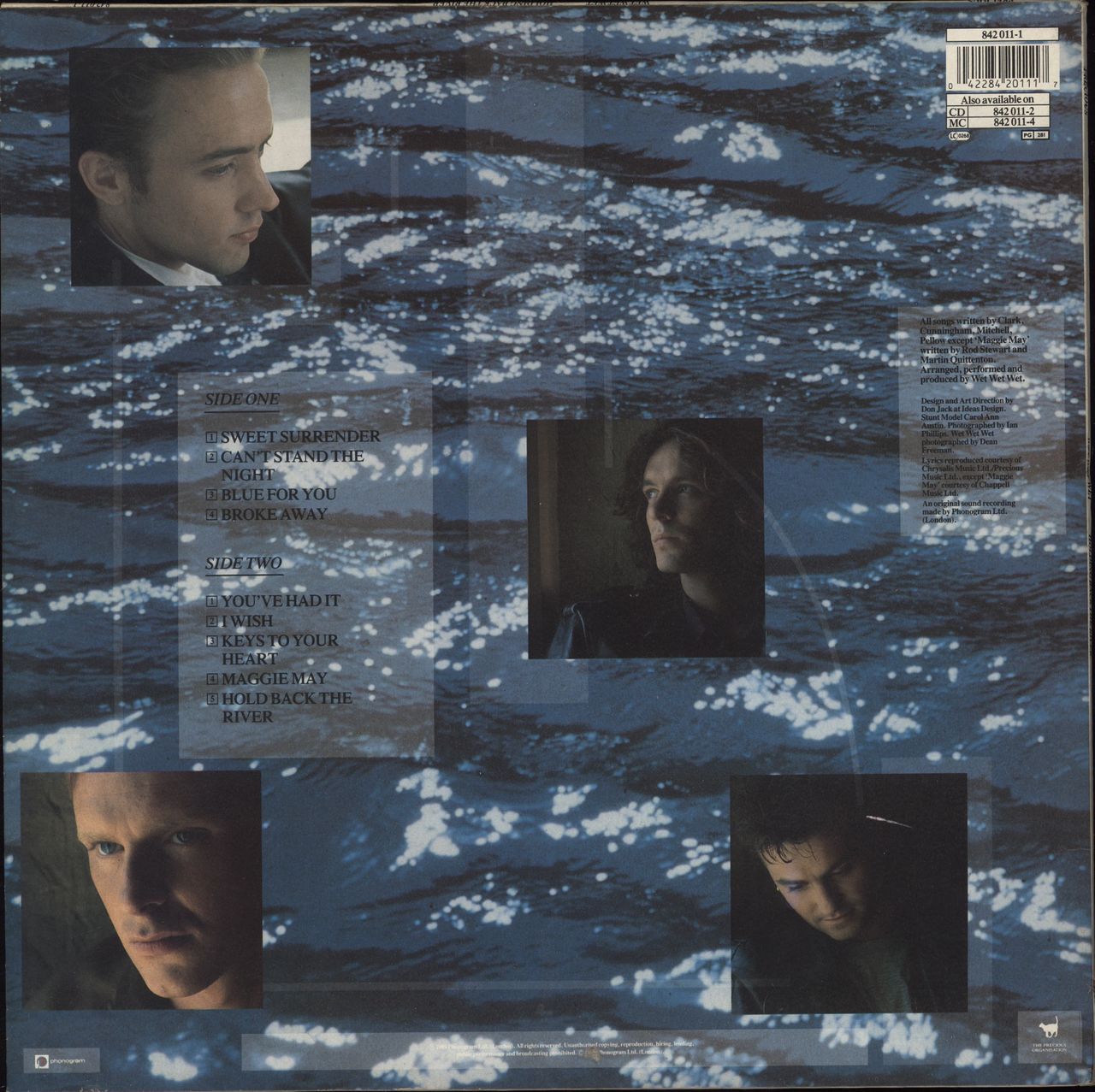 Wet Wet Wet Holding Back The River - Hype Stickered UK vinyl LP album (LP record) 042284201117