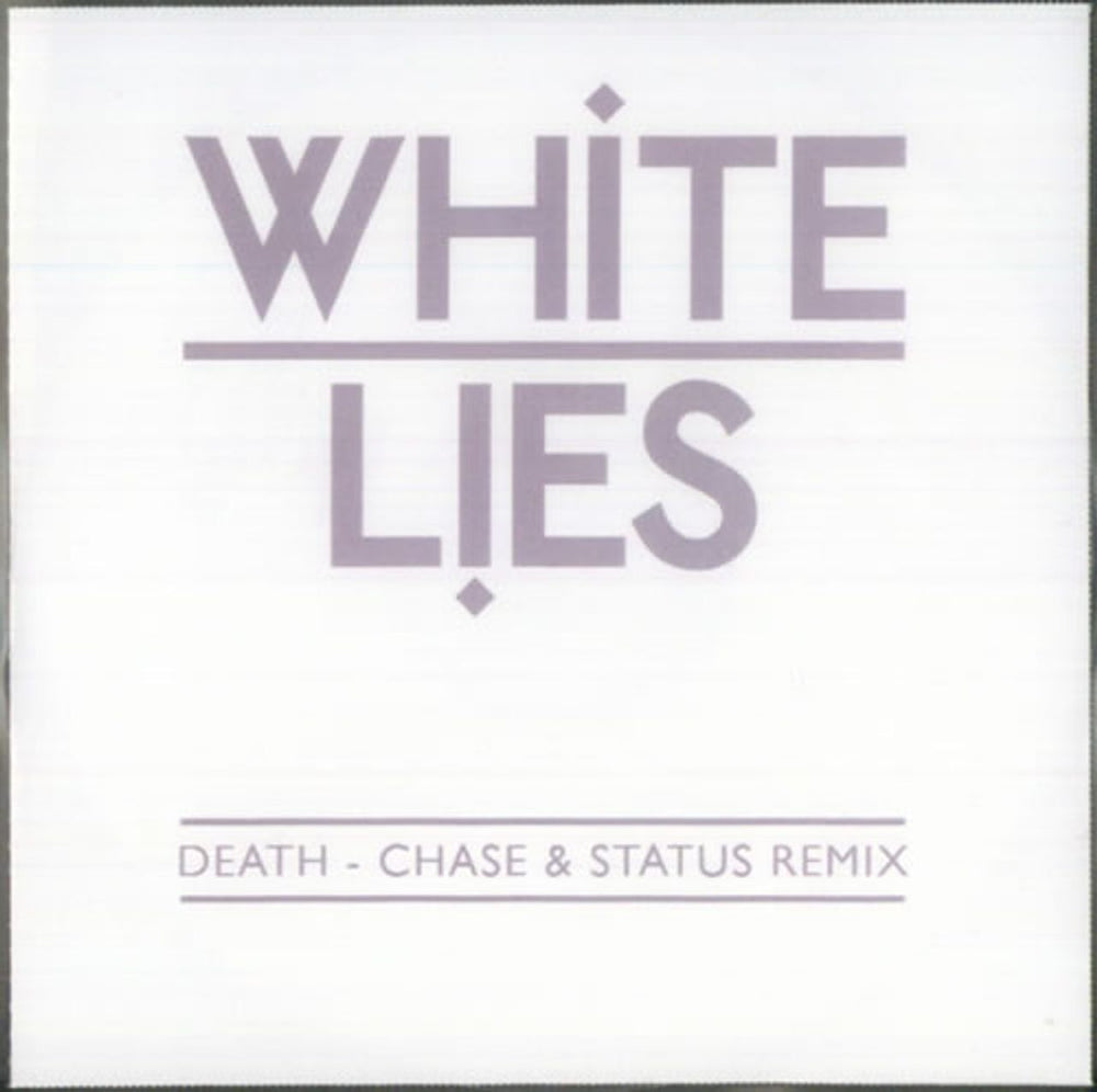 White Lies Death - Chase & Status Remix UK Promo CD-R acetate CD-R