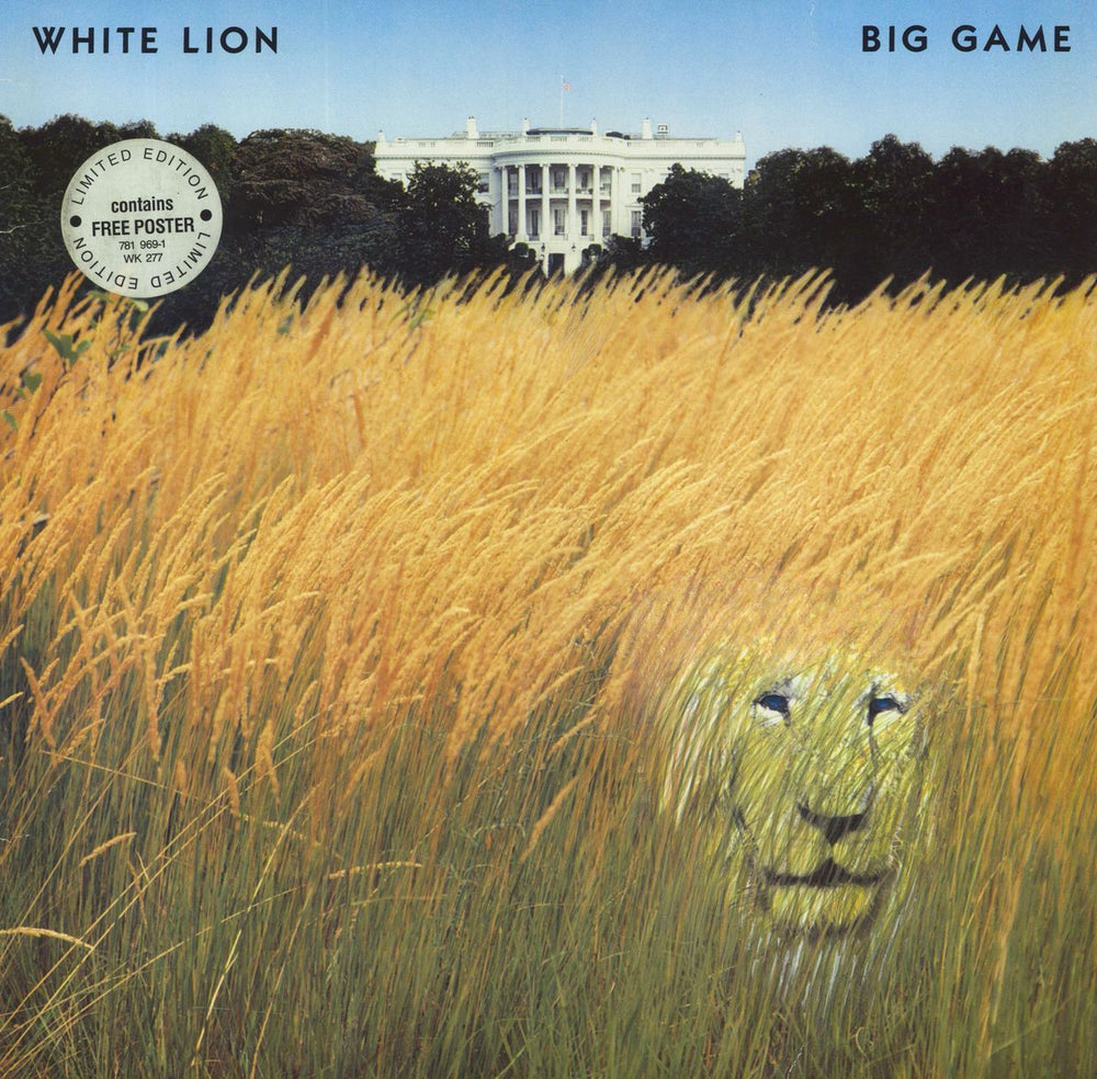 White Lion Big Game + Poster UK vinyl LP album (LP record) WX277