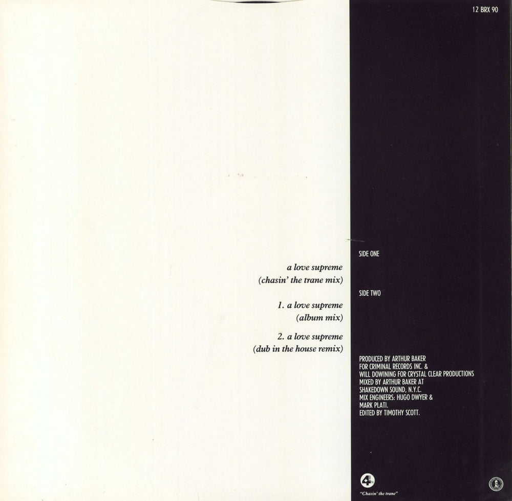 Will Downing A Love Supreme UK 12" vinyl single (12 inch record / Maxi-single)