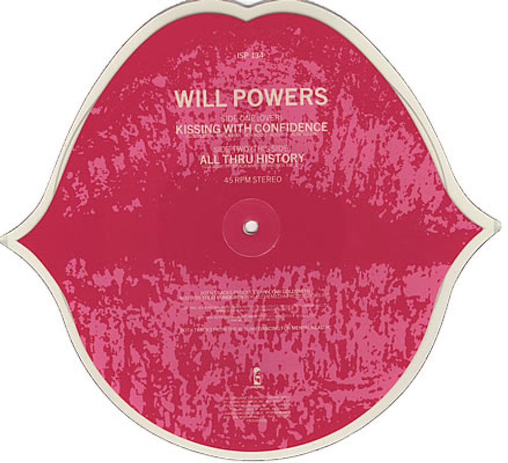 Will Powers Kissing With Confidence UK shaped picture disc (picture disc vinyl record) WLPSHKI99924