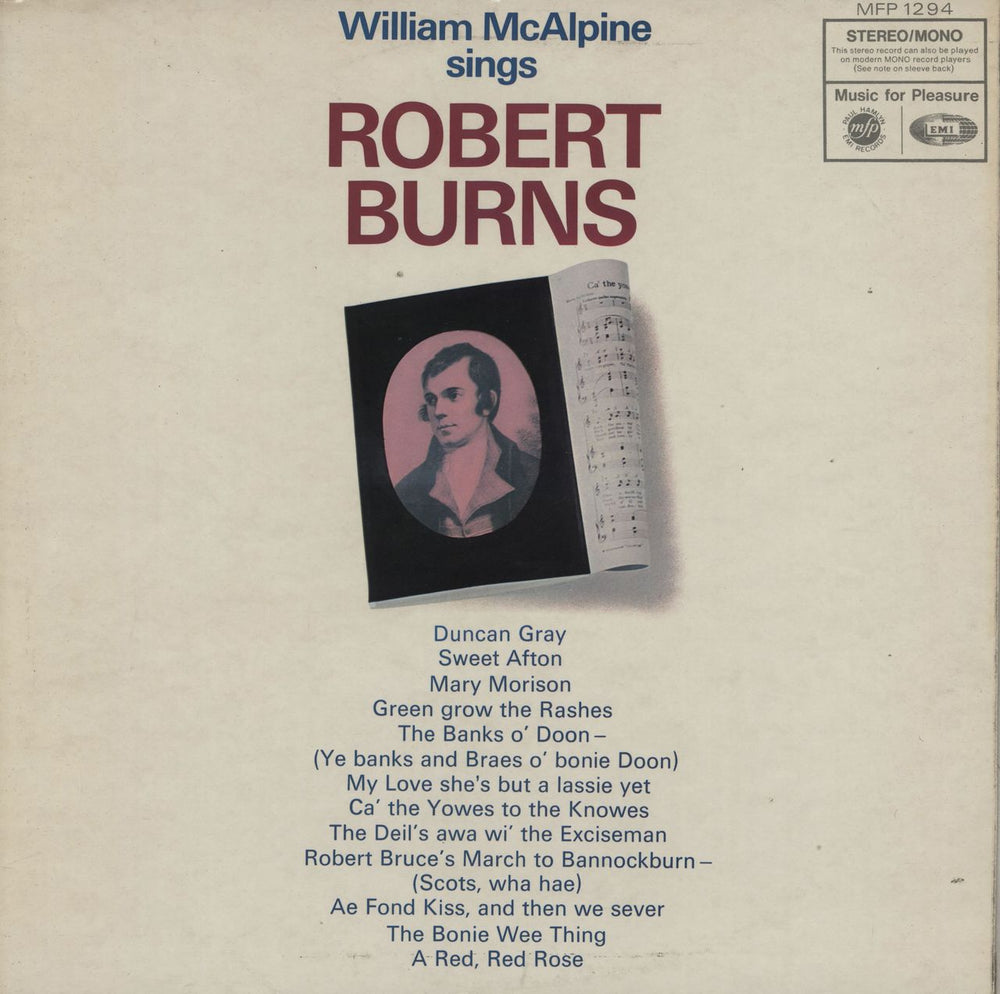 William McAlpine The Songs Of Robert Burns UK vinyl LP album (LP record) MFP1294