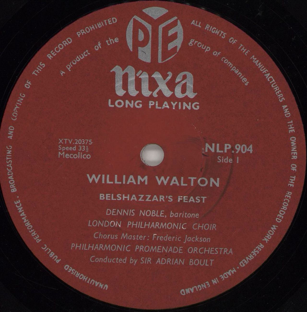 William Walton Belshazzar's Feast UK vinyl LP album (LP record) WCFLPBE765126