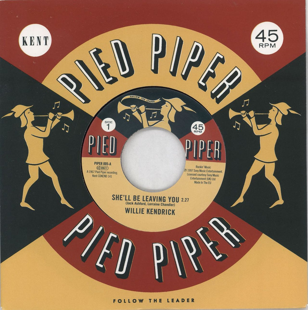 Willie Kendrick She'll Be Leaving You UK 7" vinyl single (7 inch record / 45) PIPER005