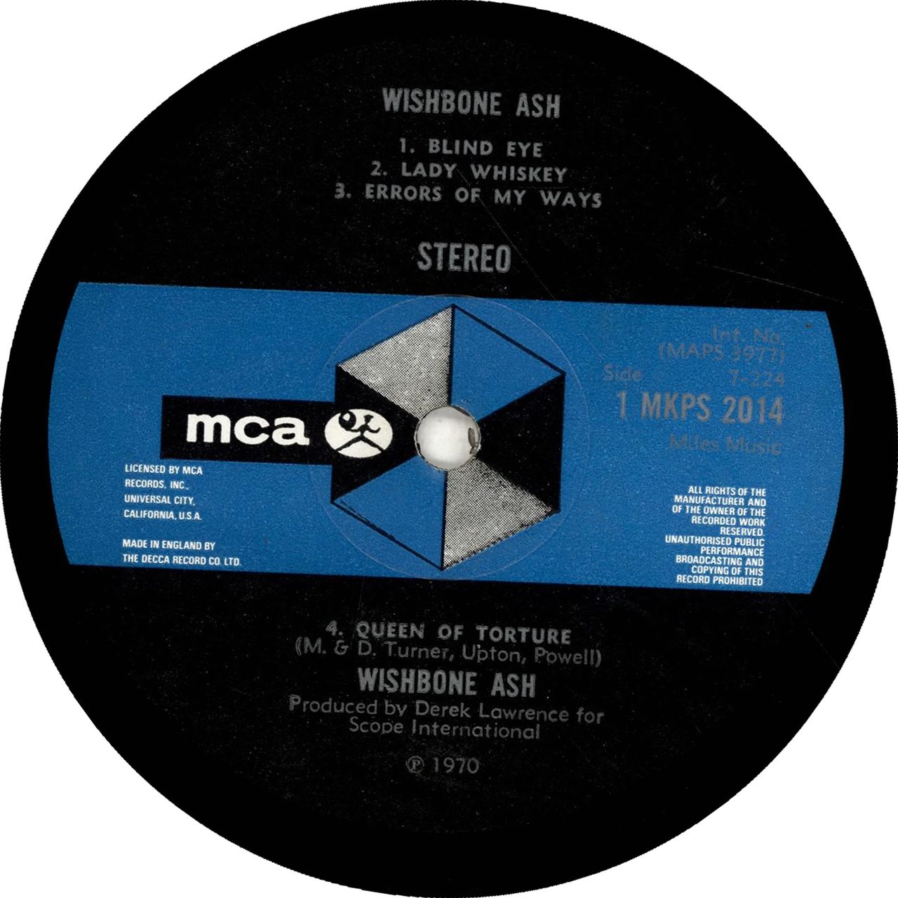 Wishbone Ash Wishbone Ash - 2nd UK vinyl LP album (LP record) WSHLPWI420615