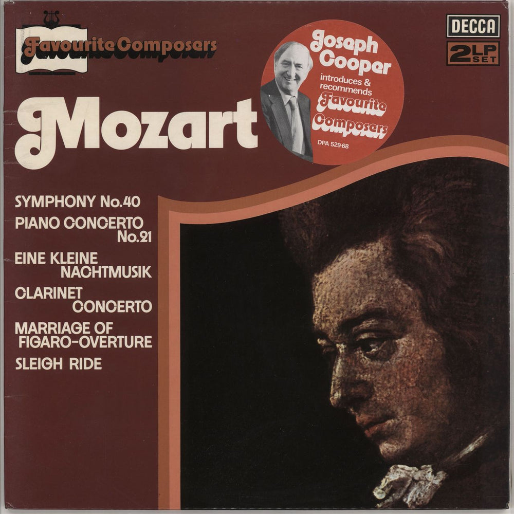 Wolfgang Amadeus Mozart Favourite Composers UK 2-LP vinyl record set (Double LP Album) DPA541/2