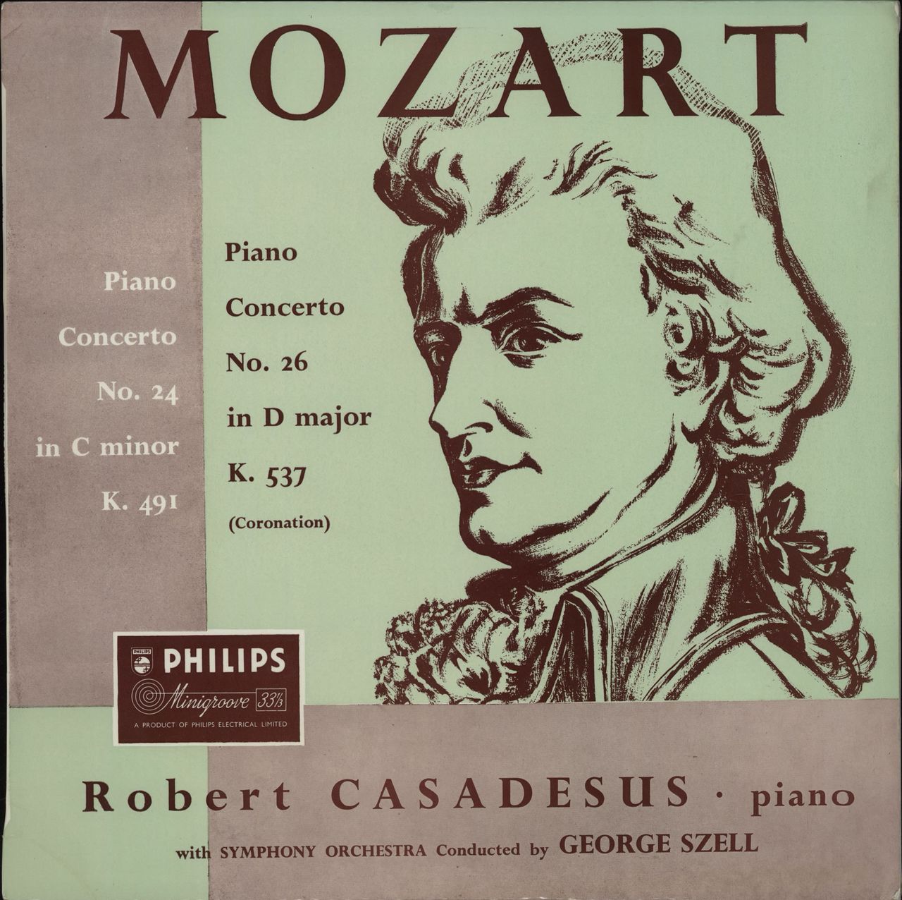 Wolfgang Amadeus Mozart Piano Concerti Nos. 24 & 26 UK vinyl LP album (LP record) ABL3060