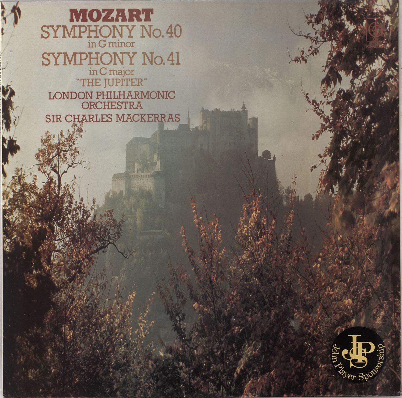 Wolfgang Amadeus Mozart Symphony No. 40 In G Minor & No. 41 In C Minor "The Jupiter" UK vinyl LP album (LP record) CFP40253