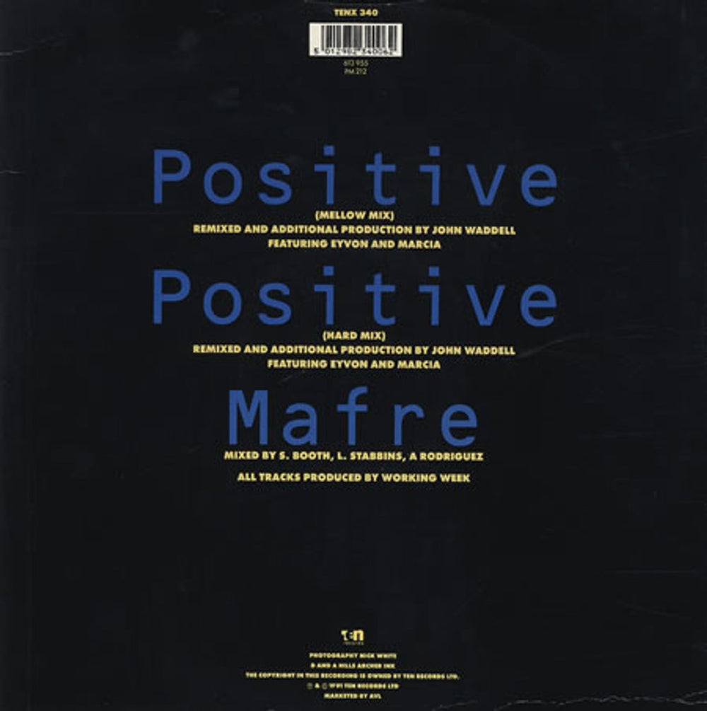 Working Week Positive UK 12" vinyl single (12 inch record / Maxi-single) WWK12PO213183