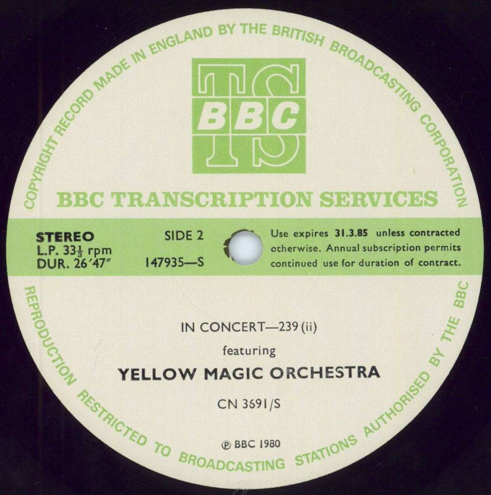 Yellow Magic Orchestra In Concert 239 UK Promo vinyl LP album (LP record) YMOLPIN796640