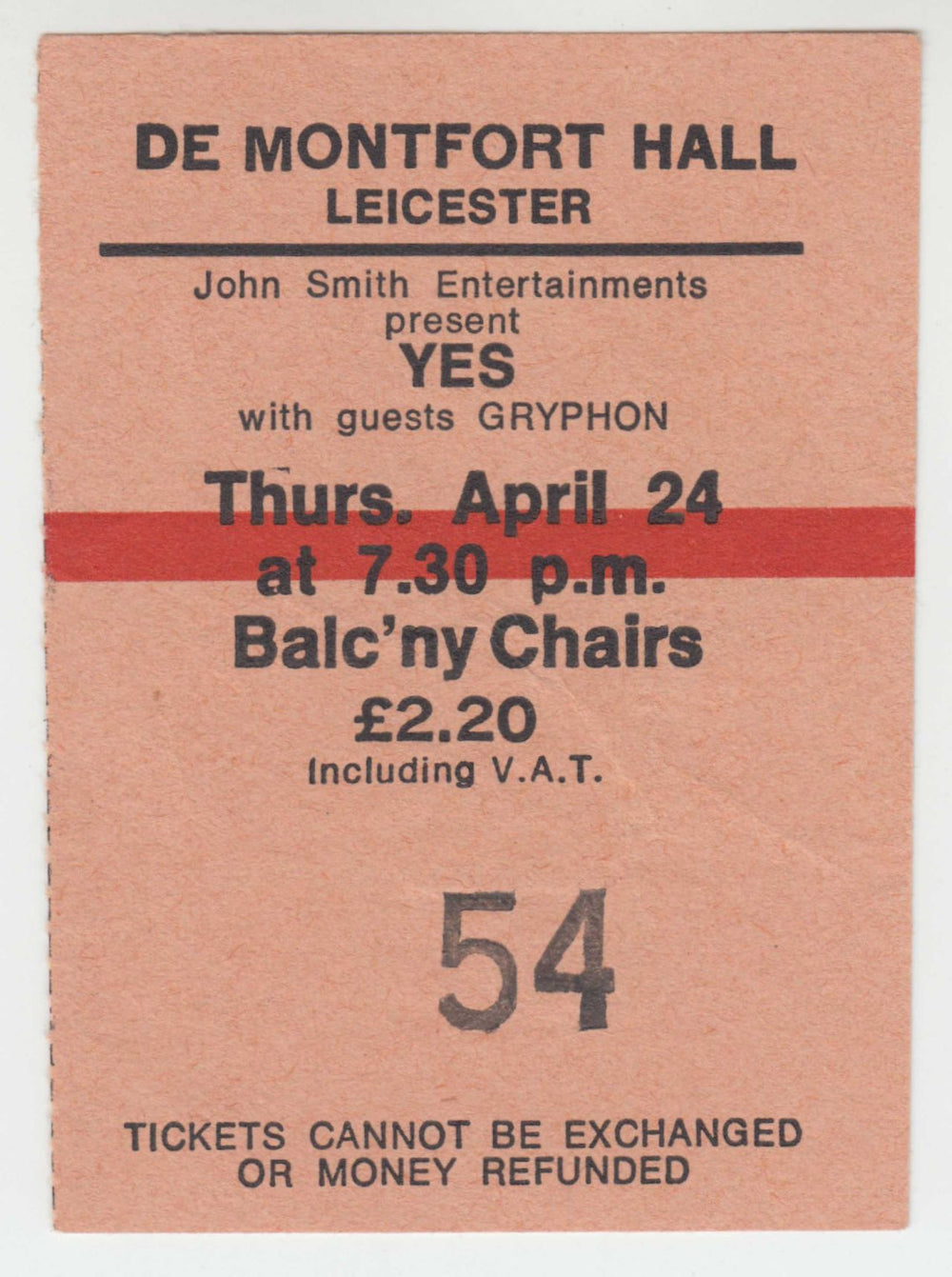 Yes British Tour - Spring 1975 + Ticket Stub UK tour programme YESTRBR606323